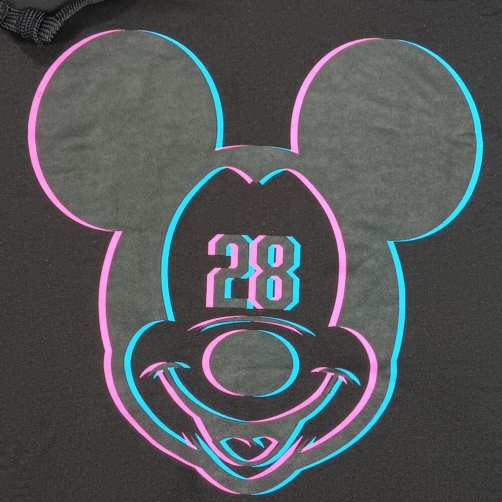 Disney Neff Hoodie Mens Medium Black Mickey Mouse 28 Pullover Graphic Sweatshirt